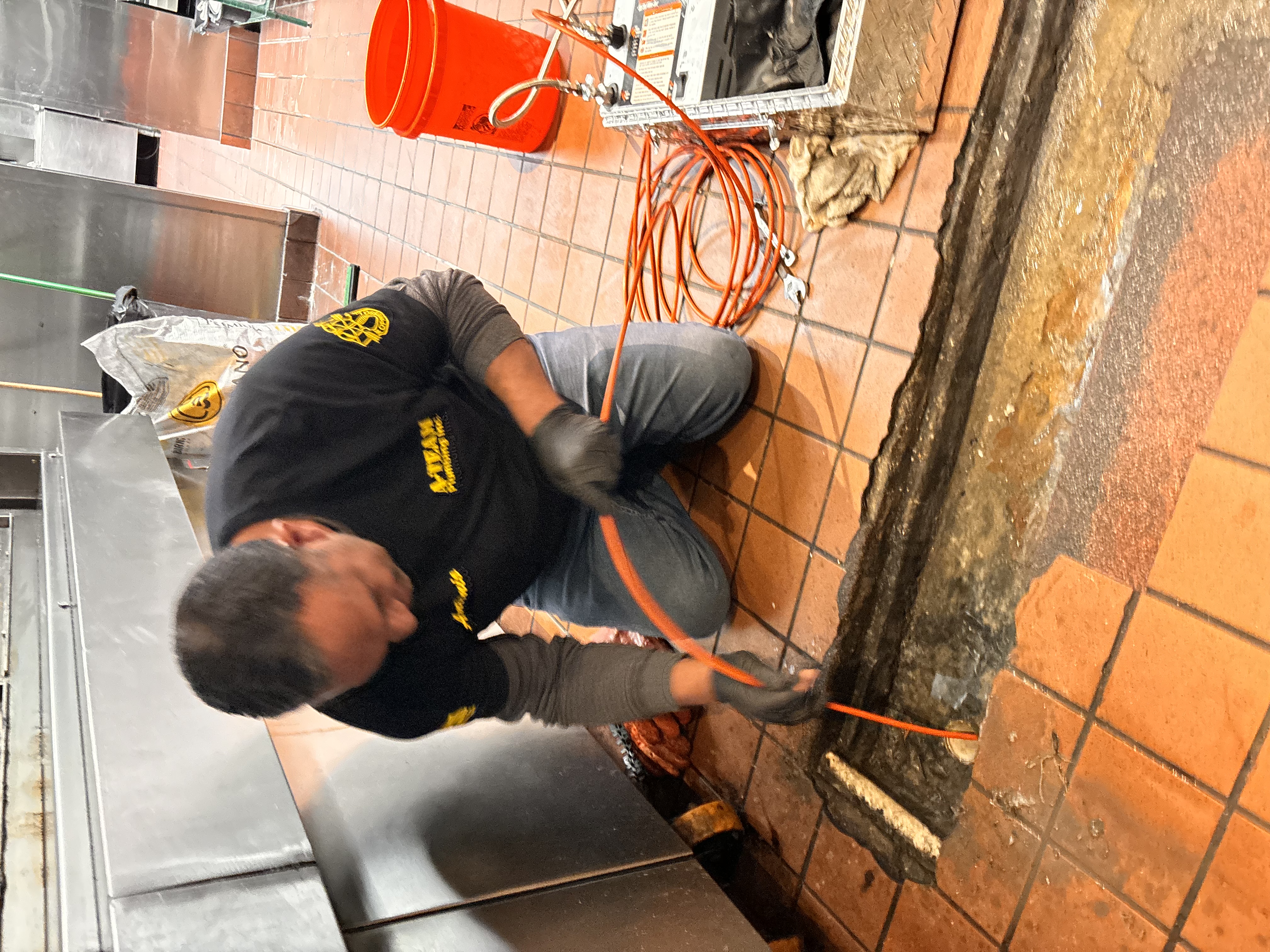 Jetting a drain at a restaurant