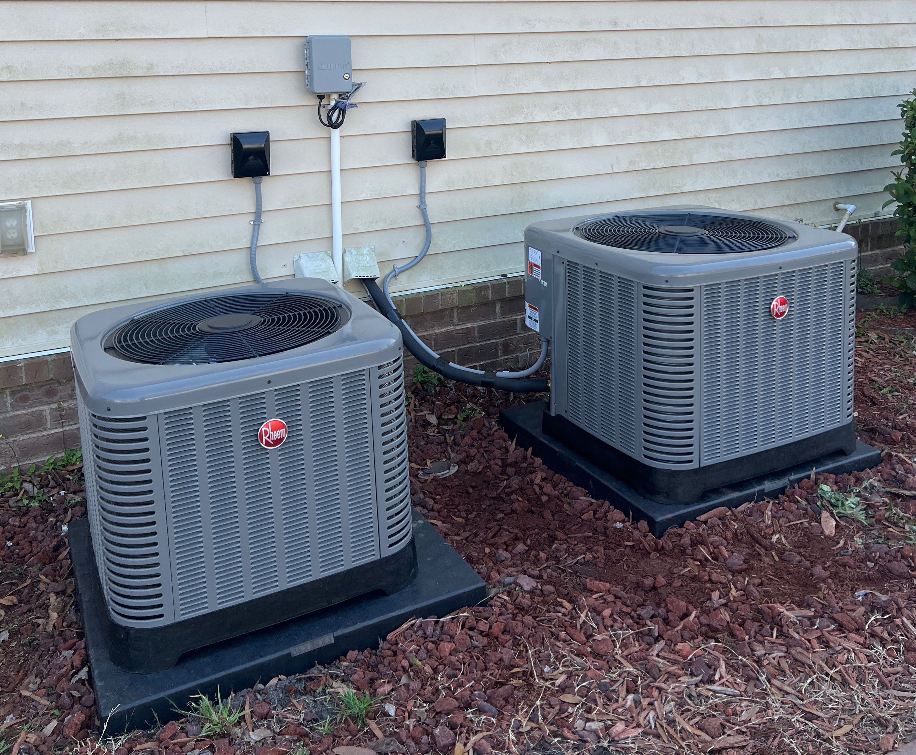 2 New Rheem outdoor heat pump Installation