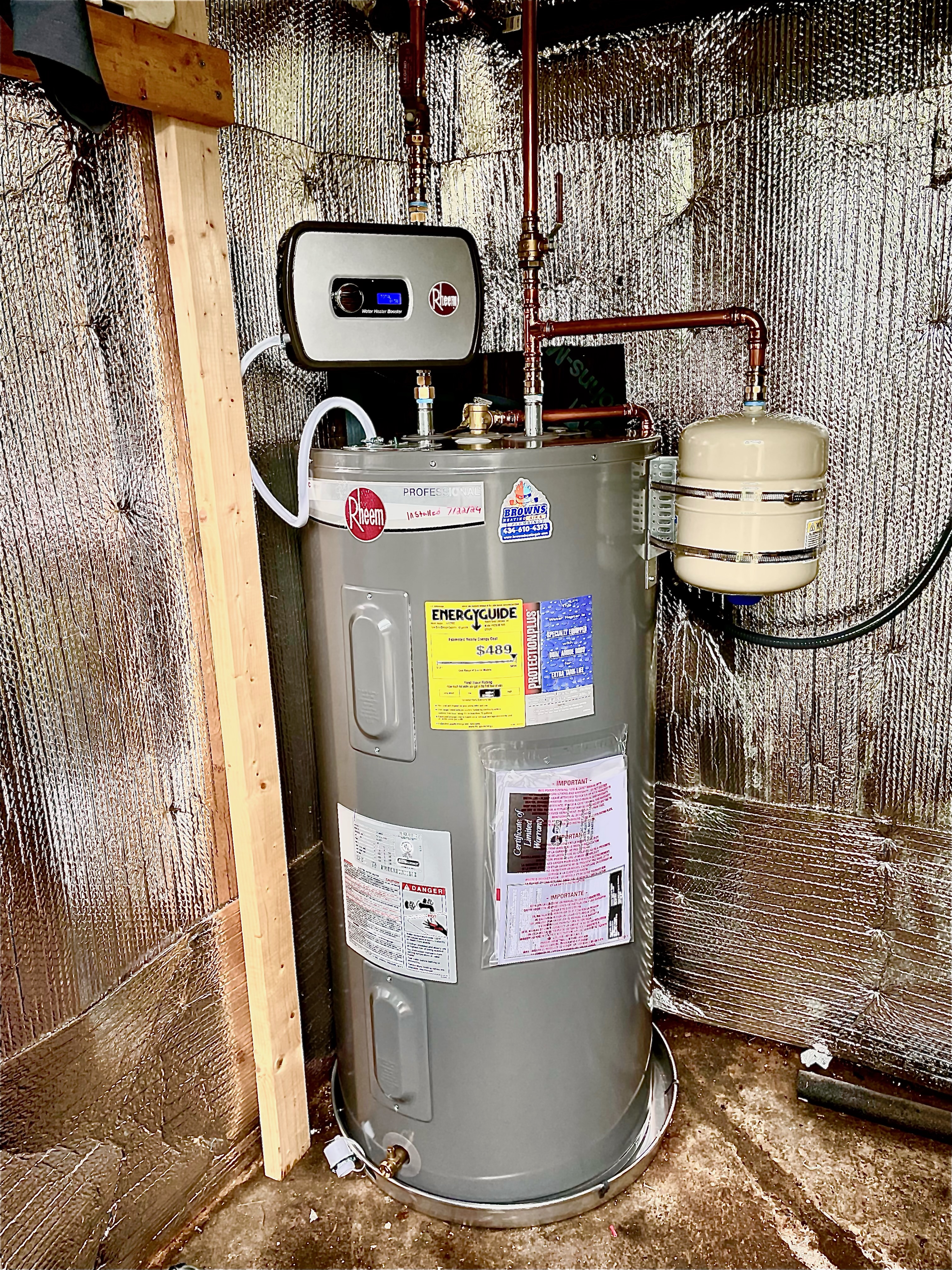 Rheem 50 Gallon Medium with Rheem Electric Tank Booster
