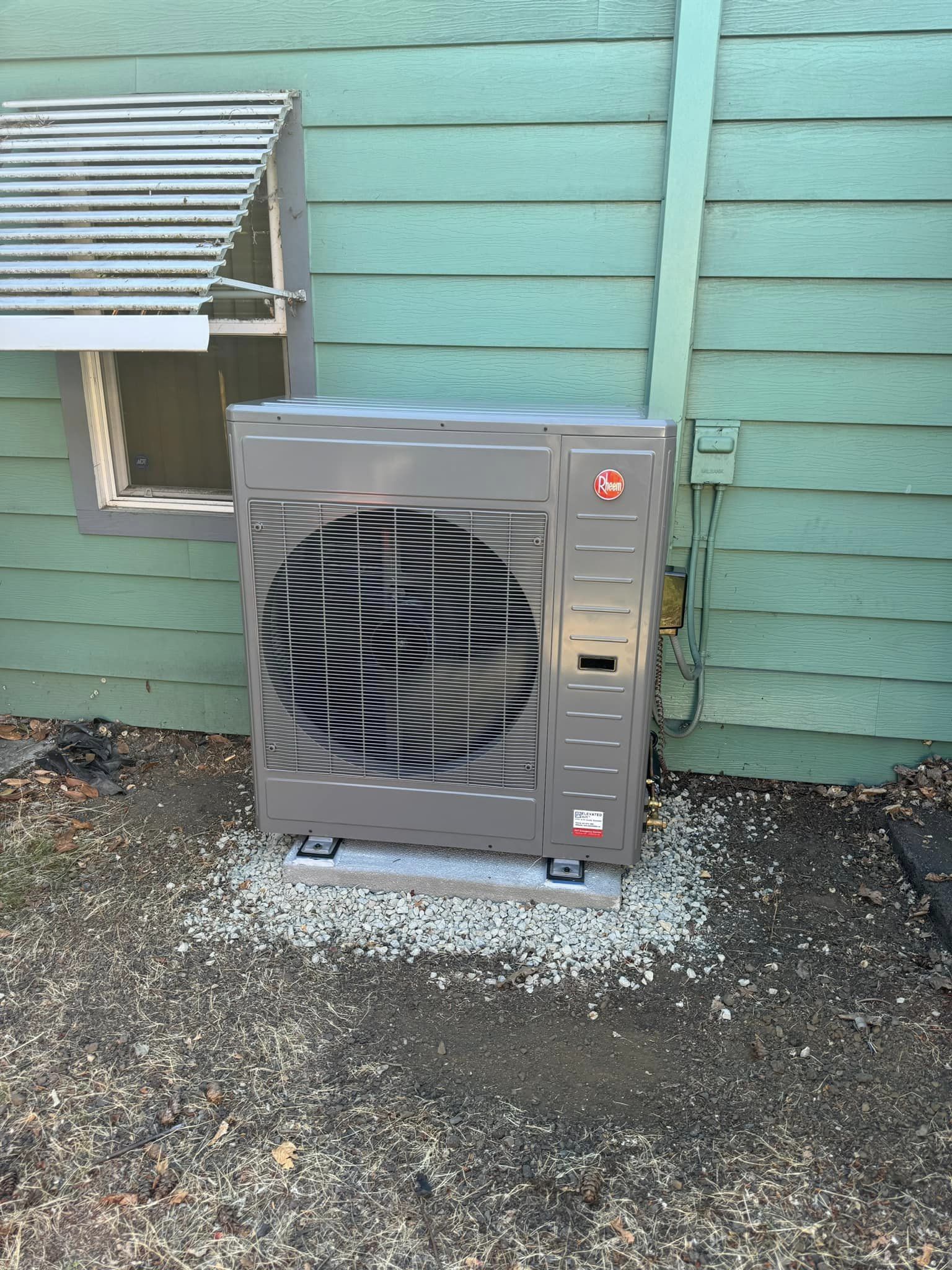 3 Ton RD17 series heat pump installed.